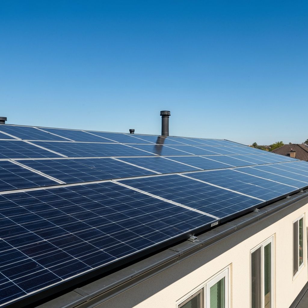 Paneles solares en tejado residencial